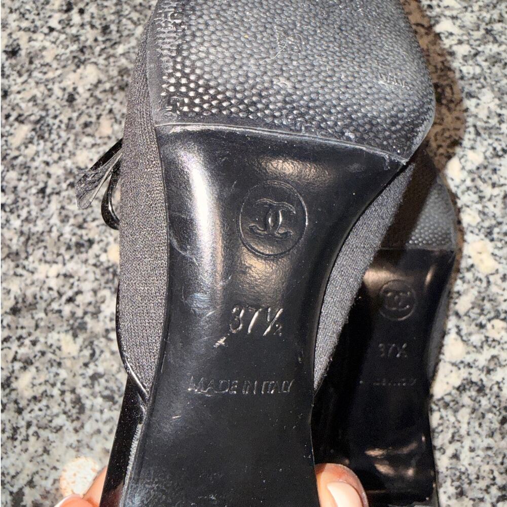 Vintage Chanel Black CC Logo Cap Toe Mules – Size 7.5B - Picture 8 of 9